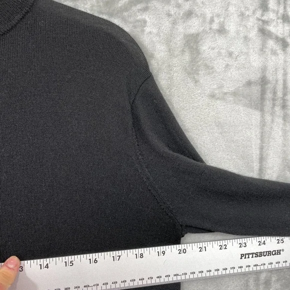 Peter Millar Men's Size S Quarter Zip Sweater Merino Wool Lyocell Black